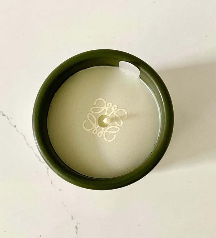 Cannabis scented candle top